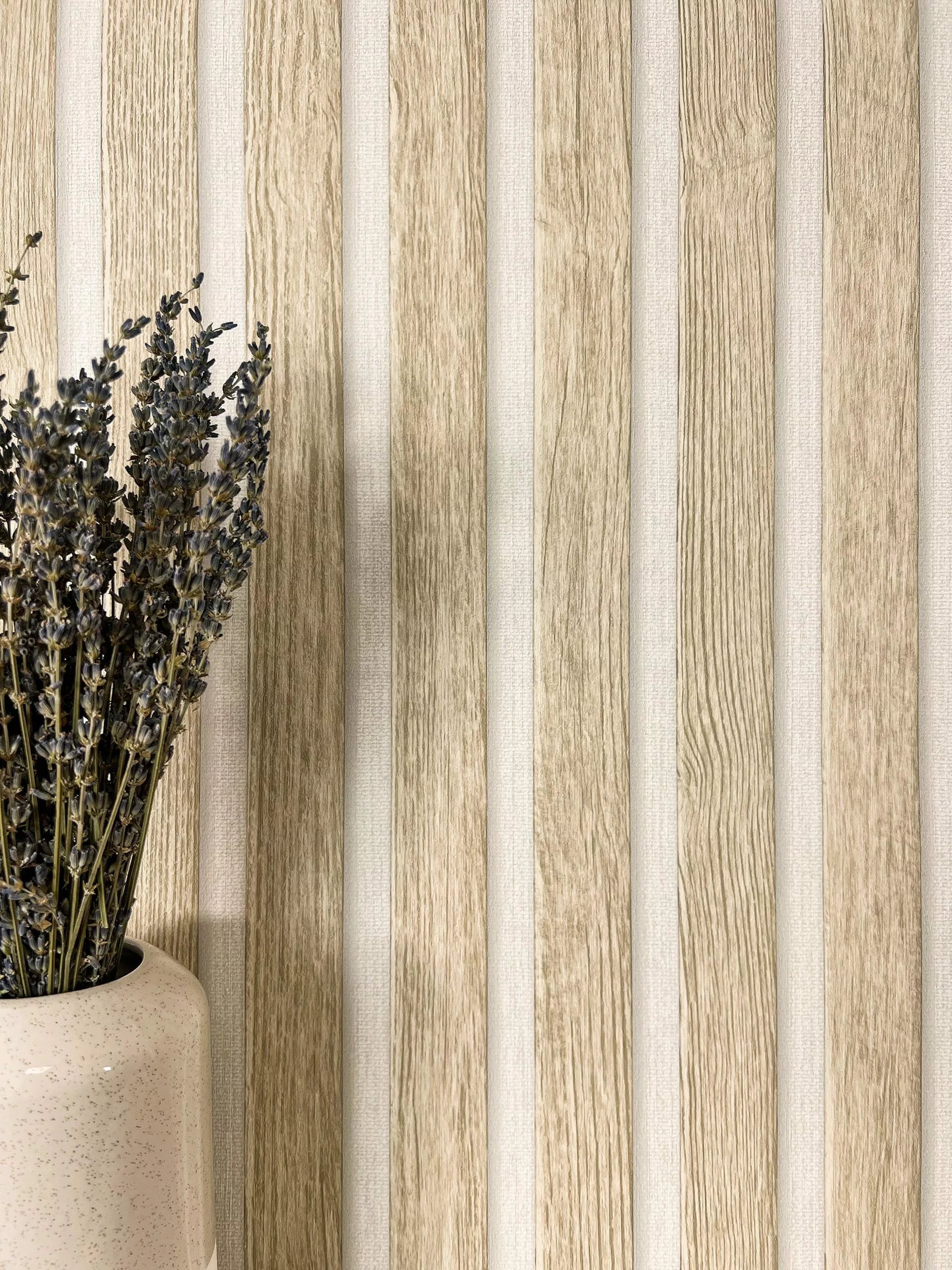 Newroom Vliestapete, Beige Tapete Skandinavisch Paneele günstig online kaufen