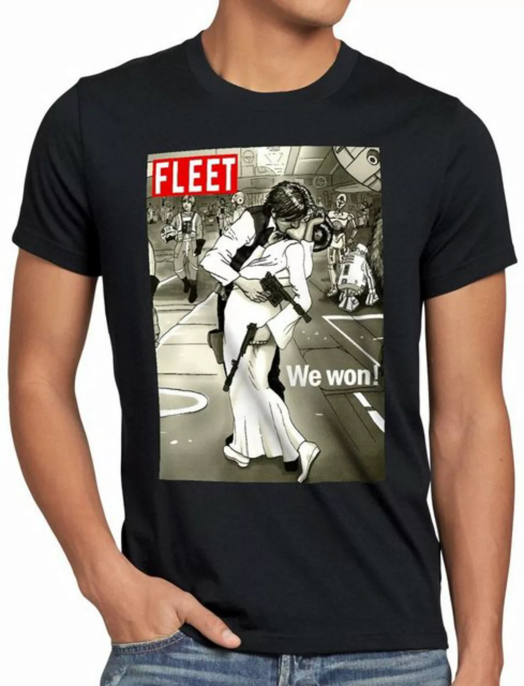 style3 T-Shirt We won han leia vintage kiss rebellen star krieg wars der st günstig online kaufen