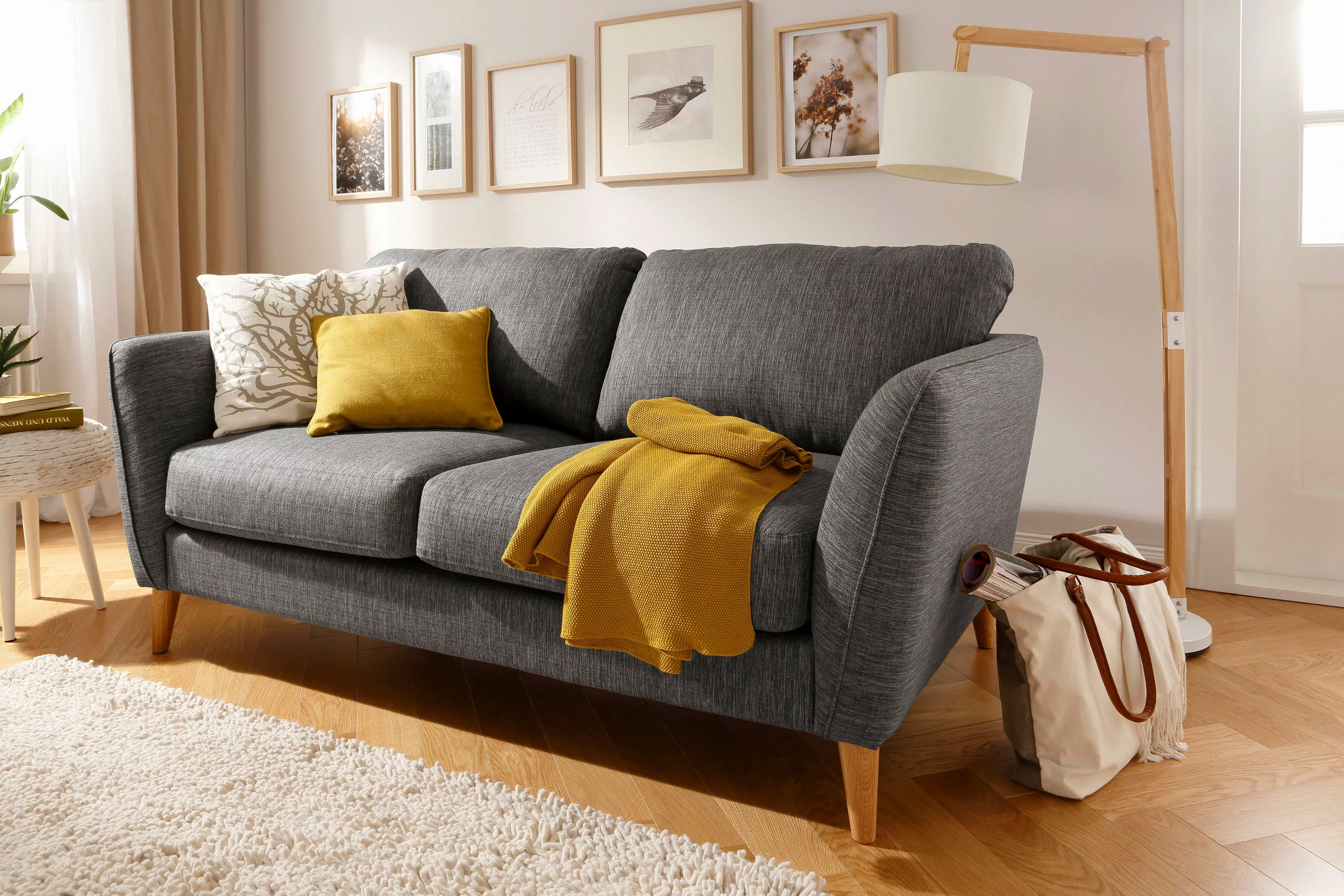 Home affaire 2-Sitzer MARSEILLE Sofa 170 cm, mit Massivholzbeinen aus Eiche günstig online kaufen