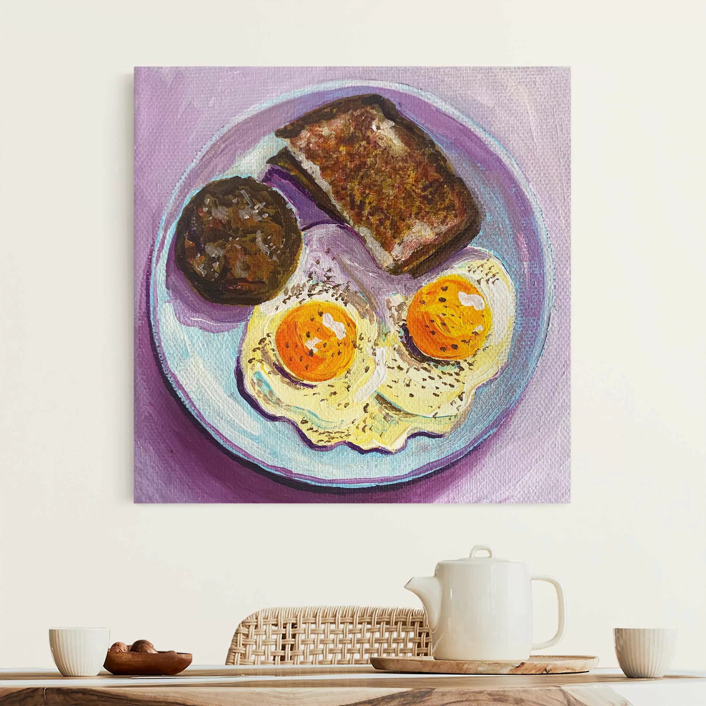 Leinwandbild Frühstück wie gemalt günstig online kaufen