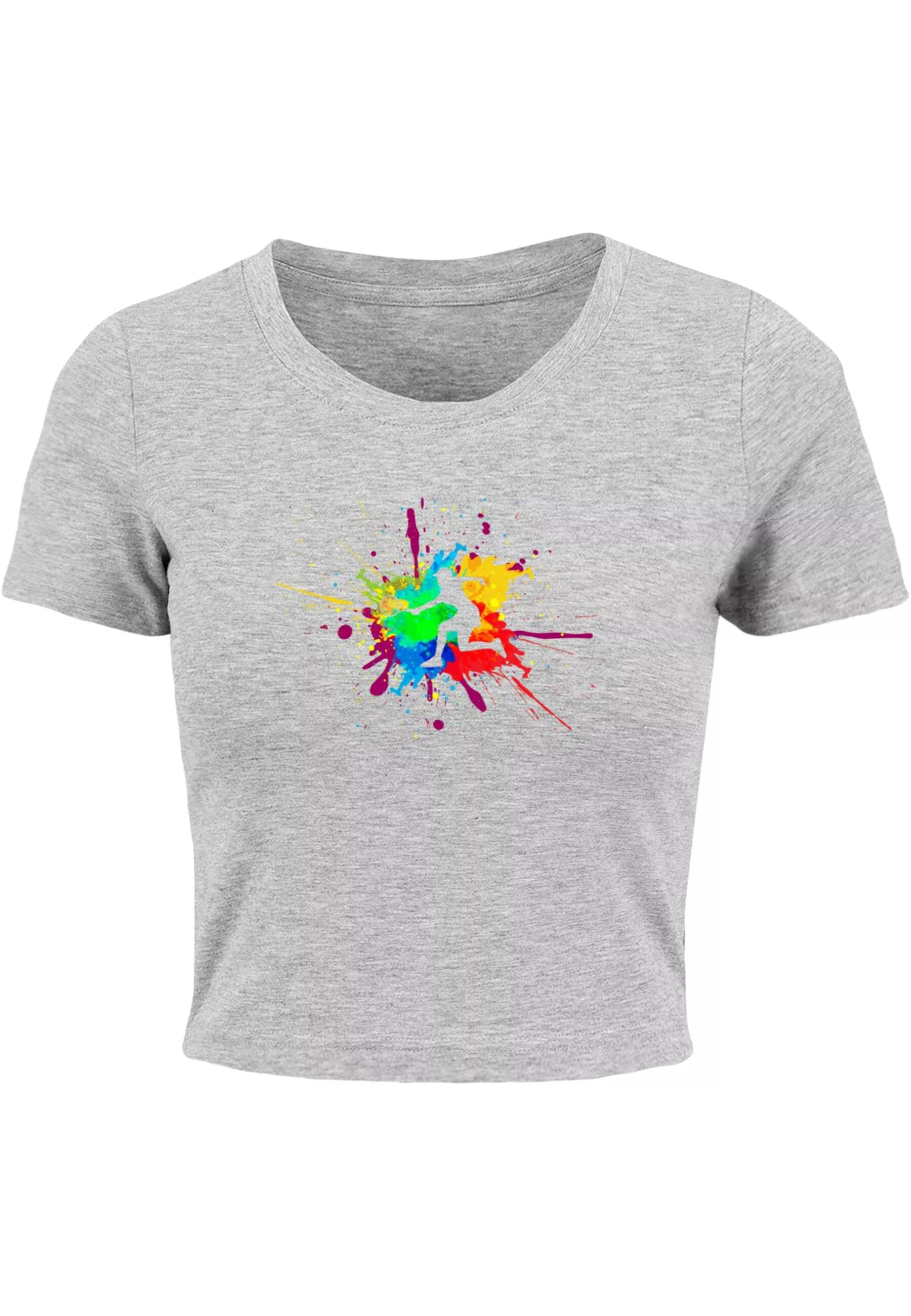 Merchcode T-Shirt "Merchcode Damen Ladies Color Splash Player Cropped Tee" günstig online kaufen