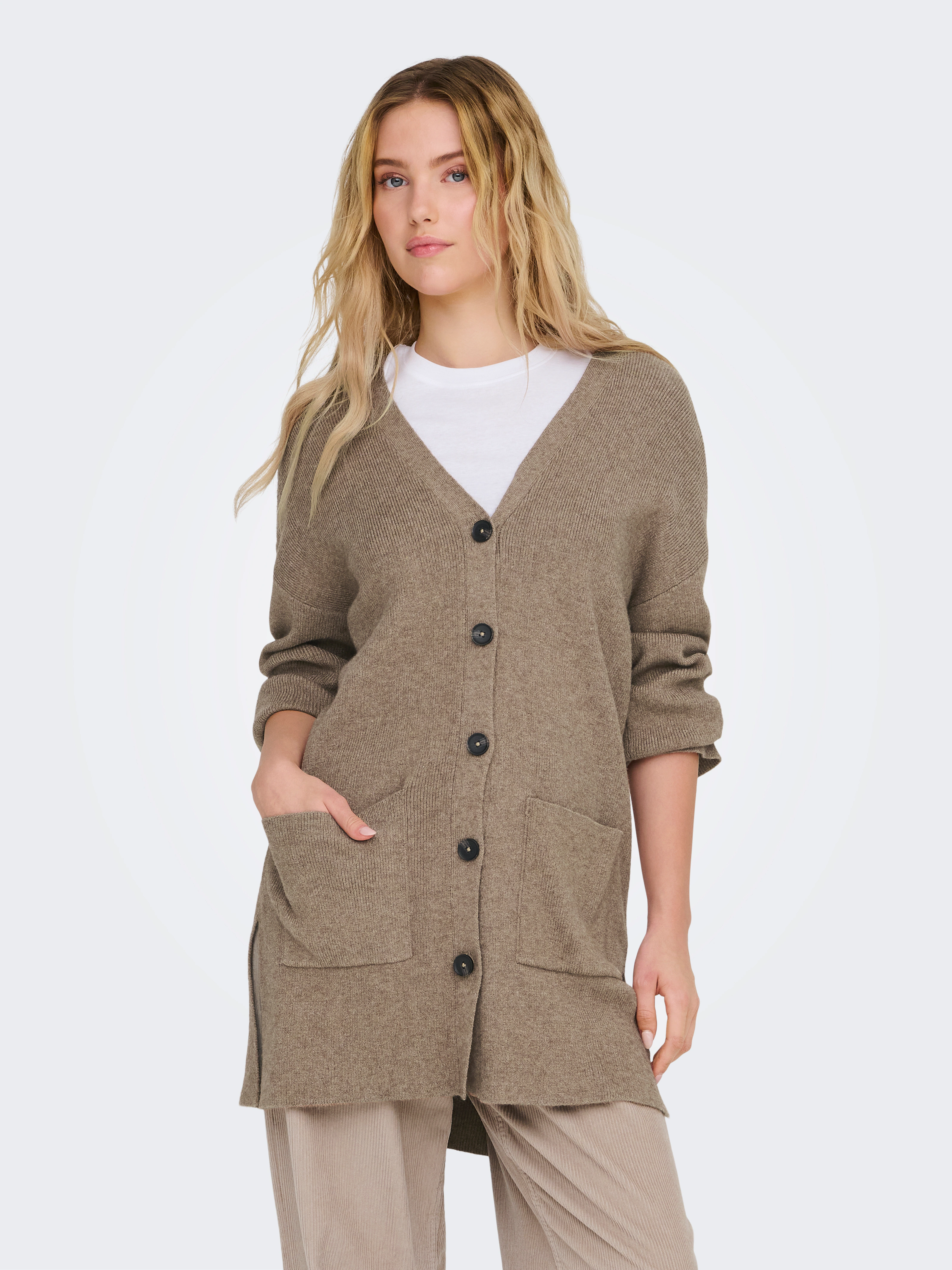 ONLY Strickjacke ONLKATIA LS RIB V LOOSE CARDIGAN CC KNT günstig online kaufen