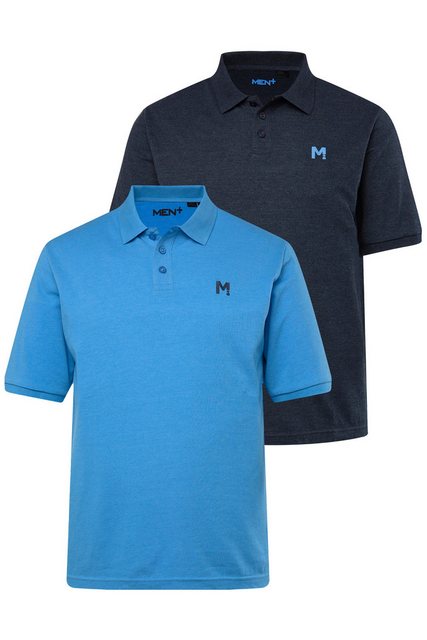 Men Plus Poloshirt Men+ Poloshirts 2er-Pack Basic Piqué Halbarm günstig online kaufen