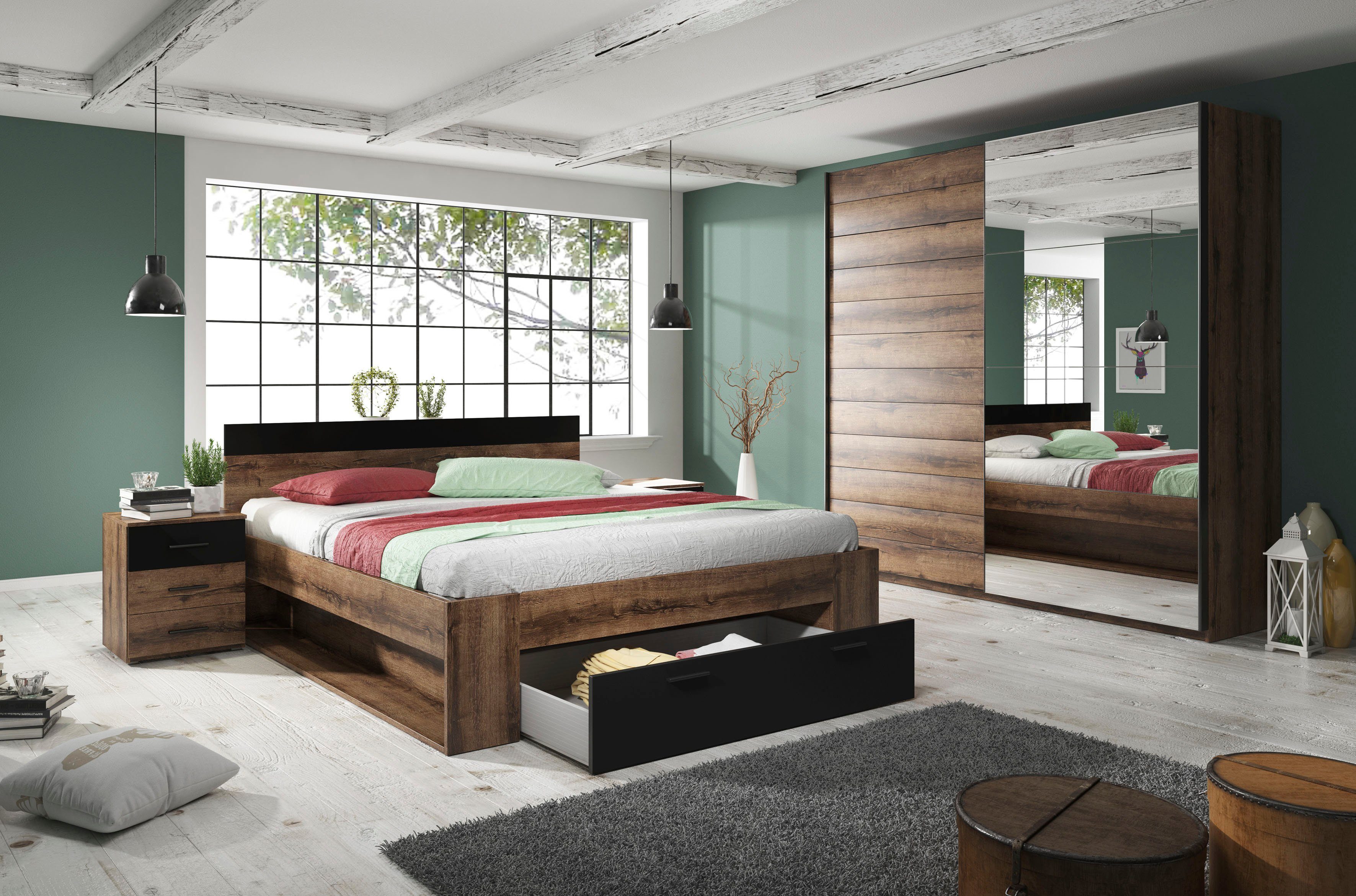 Home affaire Schlafzimmer-Set "Beta Komplettschlafzimmer in 3 Farben und 2 günstig online kaufen