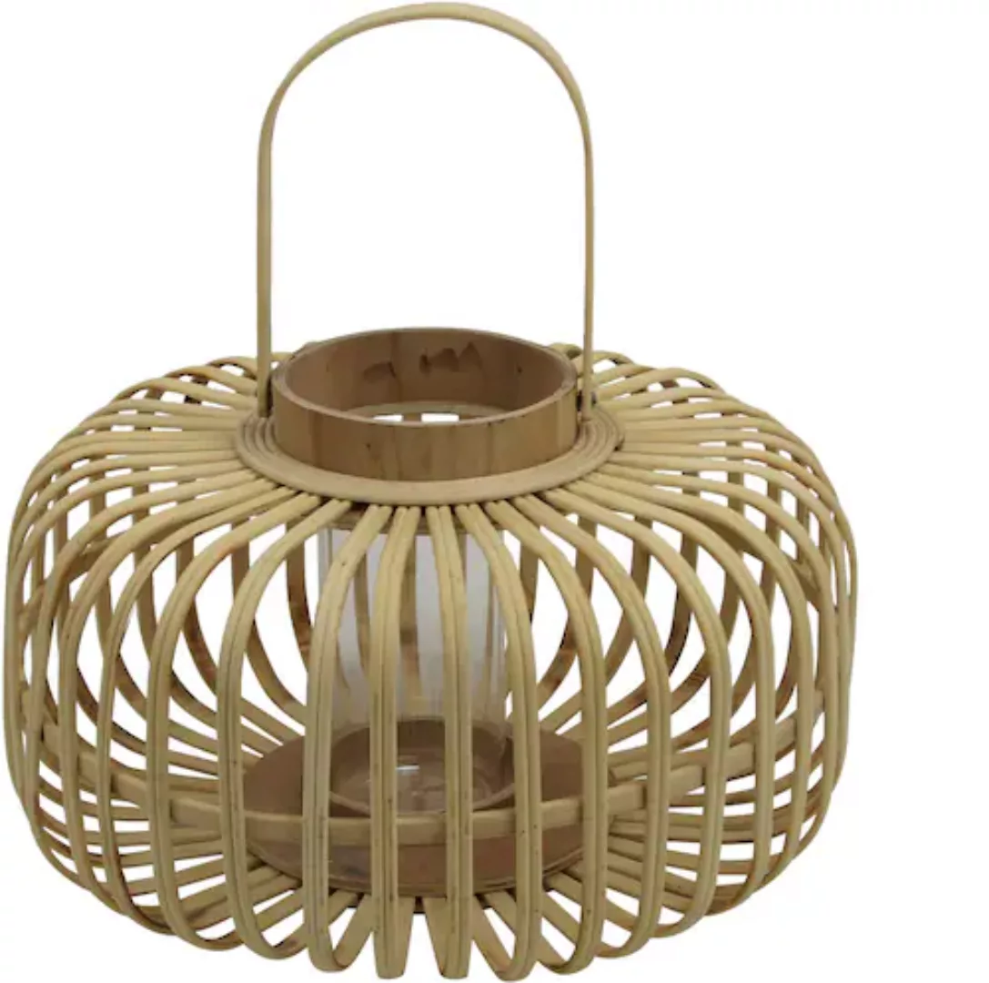 AM Design Kerzenlaterne "Kerzenhalter mit Henkel, aus Bambus und Glas", (1 günstig online kaufen