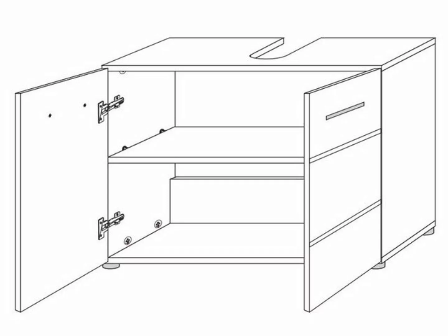 BEGA BBK Waschbeckenunterschrank 76 x 56 x 30 cm (B/H/T) günstig online kaufen