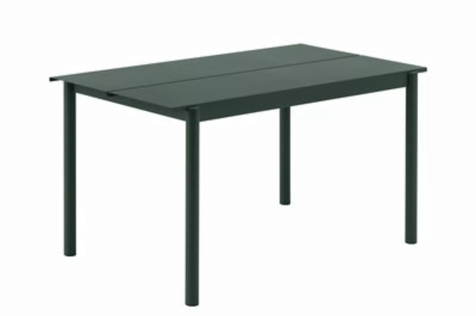 rechteckiger Tisch Linear metall grün / Stahl - 140 x 75 cm - Muuto - Grün günstig online kaufen