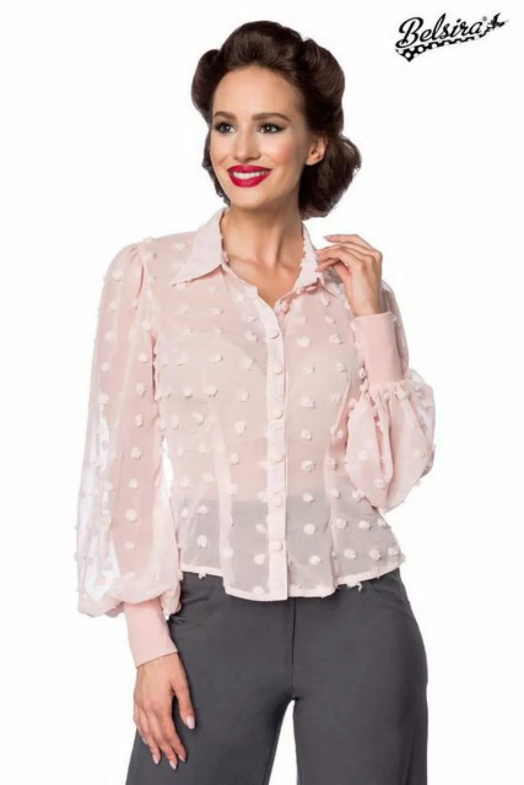 BELSIRA Hemdbluse Belsira - Vintage-Bluse - (2XL,3XL,4XL,L) günstig online kaufen