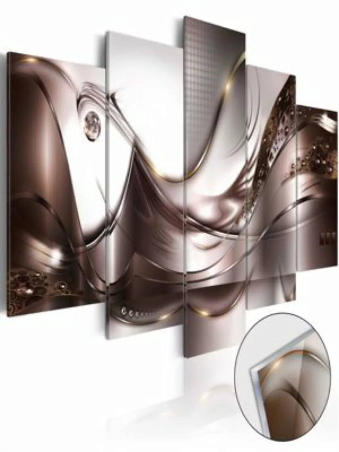 artgeist Acrylglasbild Golden Storm [Glass] mehrfarbig Gr. 100 x 50 günstig online kaufen