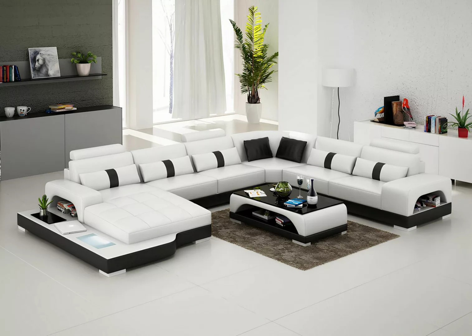 Xlmoebel Sofa Neues Ecksofa aus Leder in modernem Design Wohnlandschaft Cou günstig online kaufen