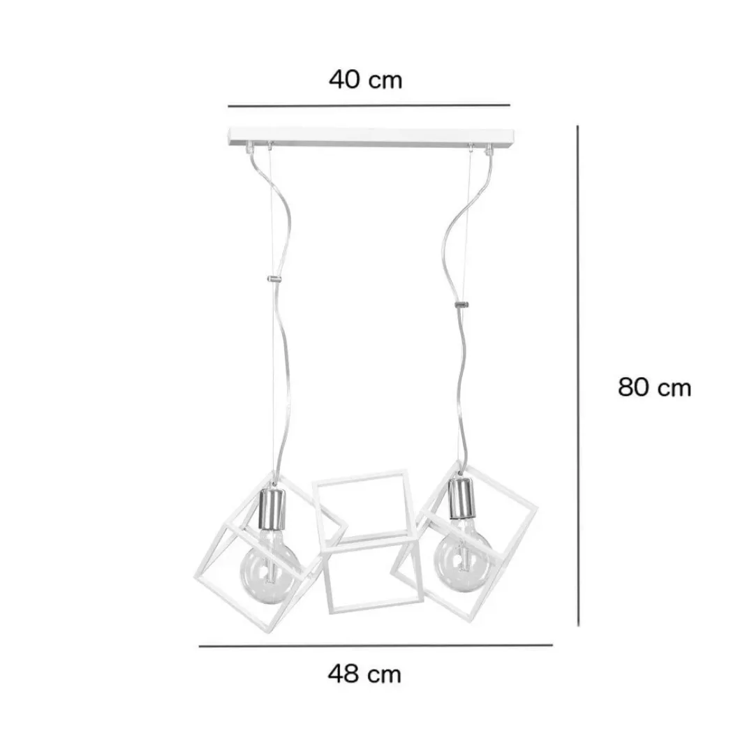 famlights | Pendelleuchte Svea aus Metall in Weiß 2 x E27 günstig online kaufen