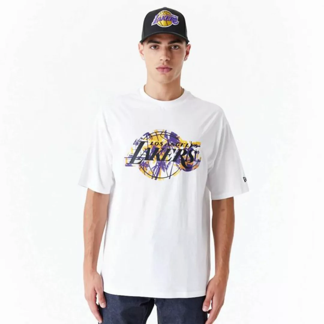 New Era T-Shirt LA Lakers NBA Large Infill Oversized T-Shirt - White günstig online kaufen