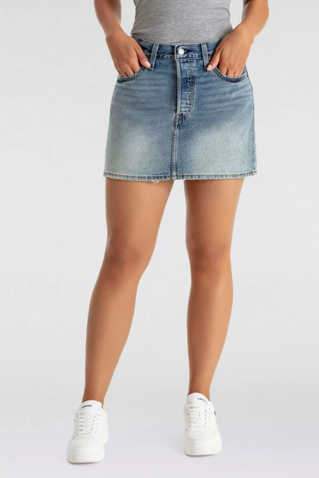 Levi's® Jeansrock ICON SKIRT mit Used-Effekten und ausgefransten Kanten günstig online kaufen