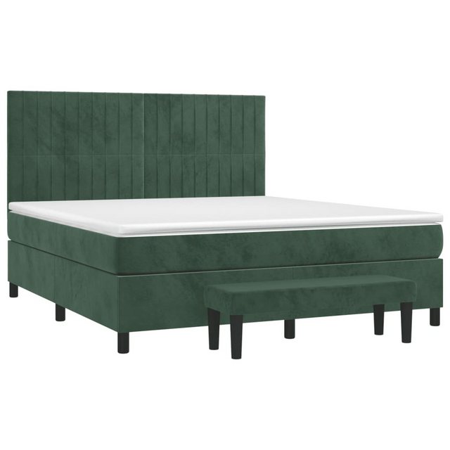 vidaXL Bett Boxspringbett mit Matratze Dunkelgrün 180x200 cm Samt günstig online kaufen