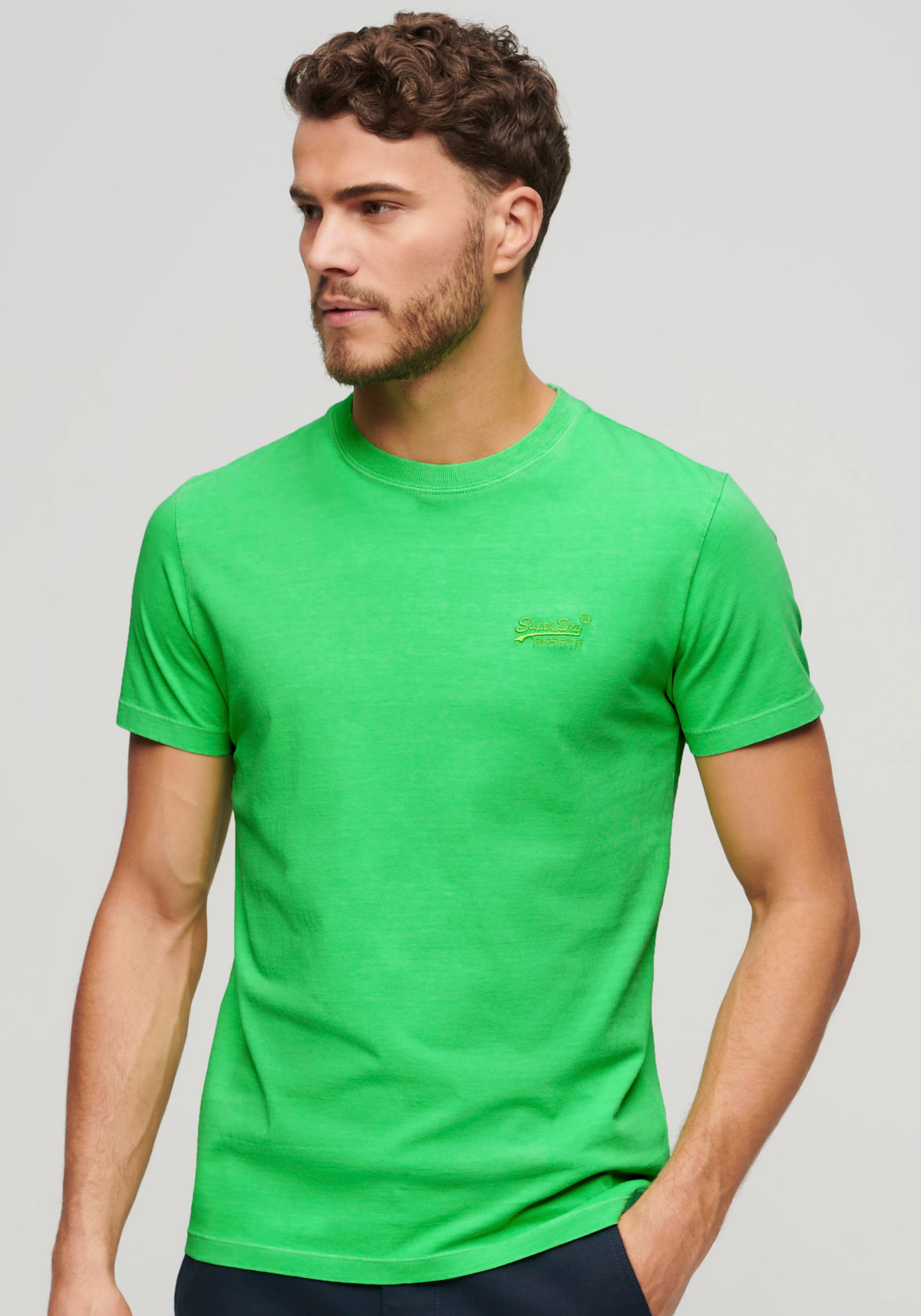 Superdry Rundhalsshirt "ESSENTIAL LOGO EMB NEON TEE" günstig online kaufen