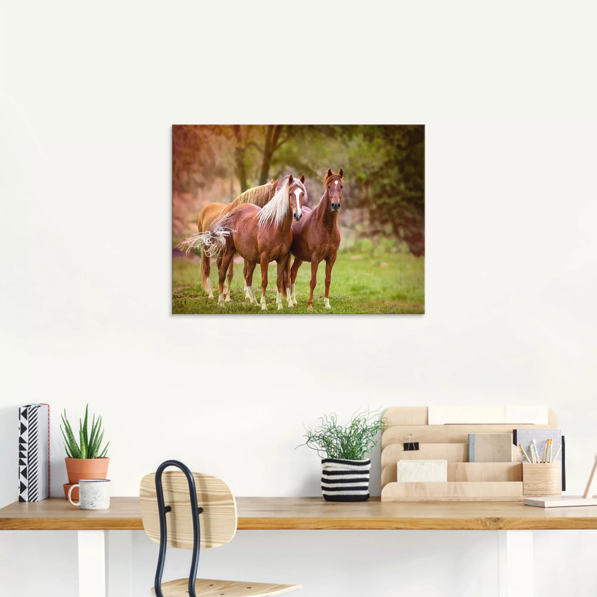 Artland Glasbild »Pferde in den Feldern I«, Haustiere, (1 St.) günstig online kaufen