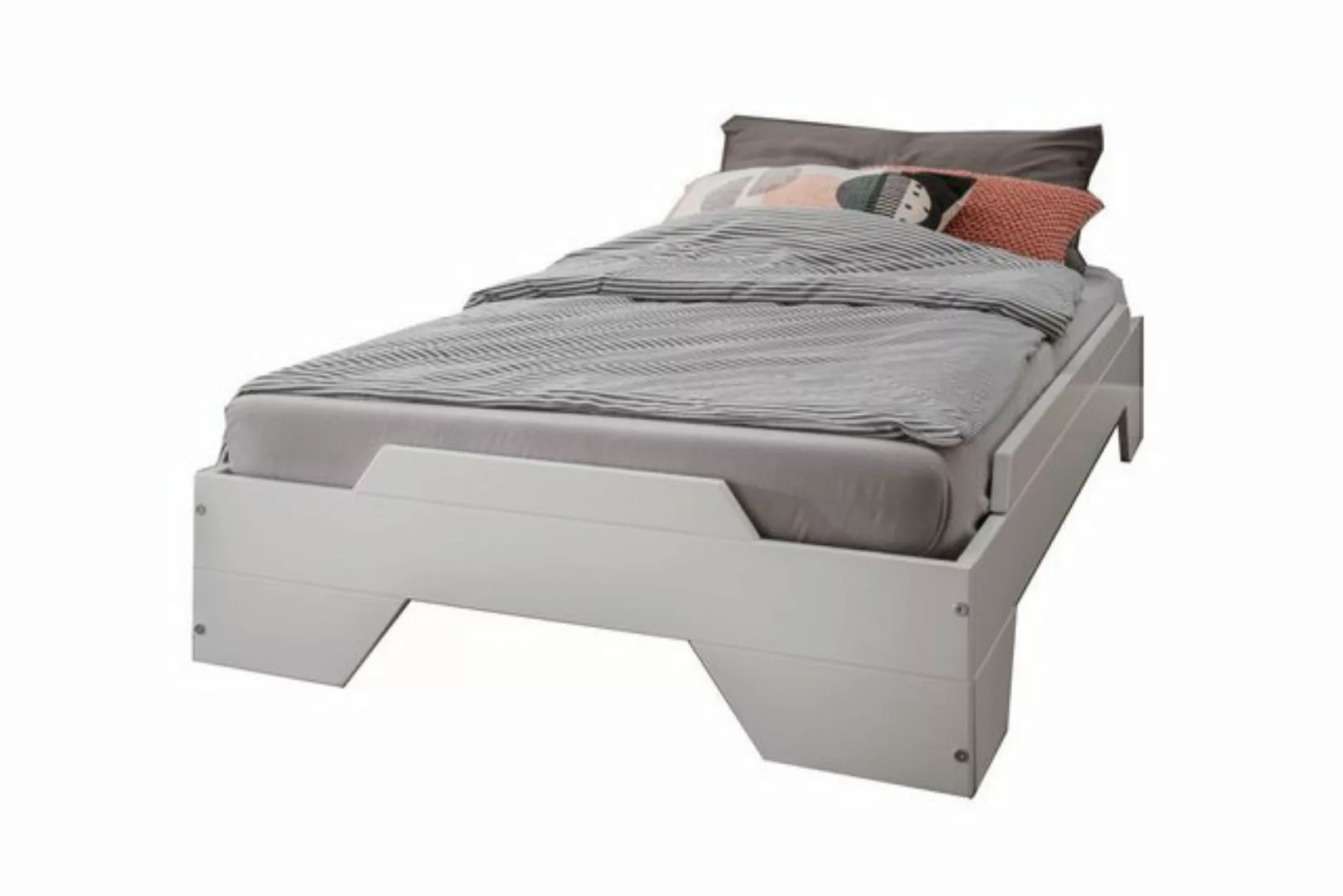 Main Möbel Stapelbett Bett 90x200cm 'Pisa' Buche massiv weiß lackiert günstig online kaufen