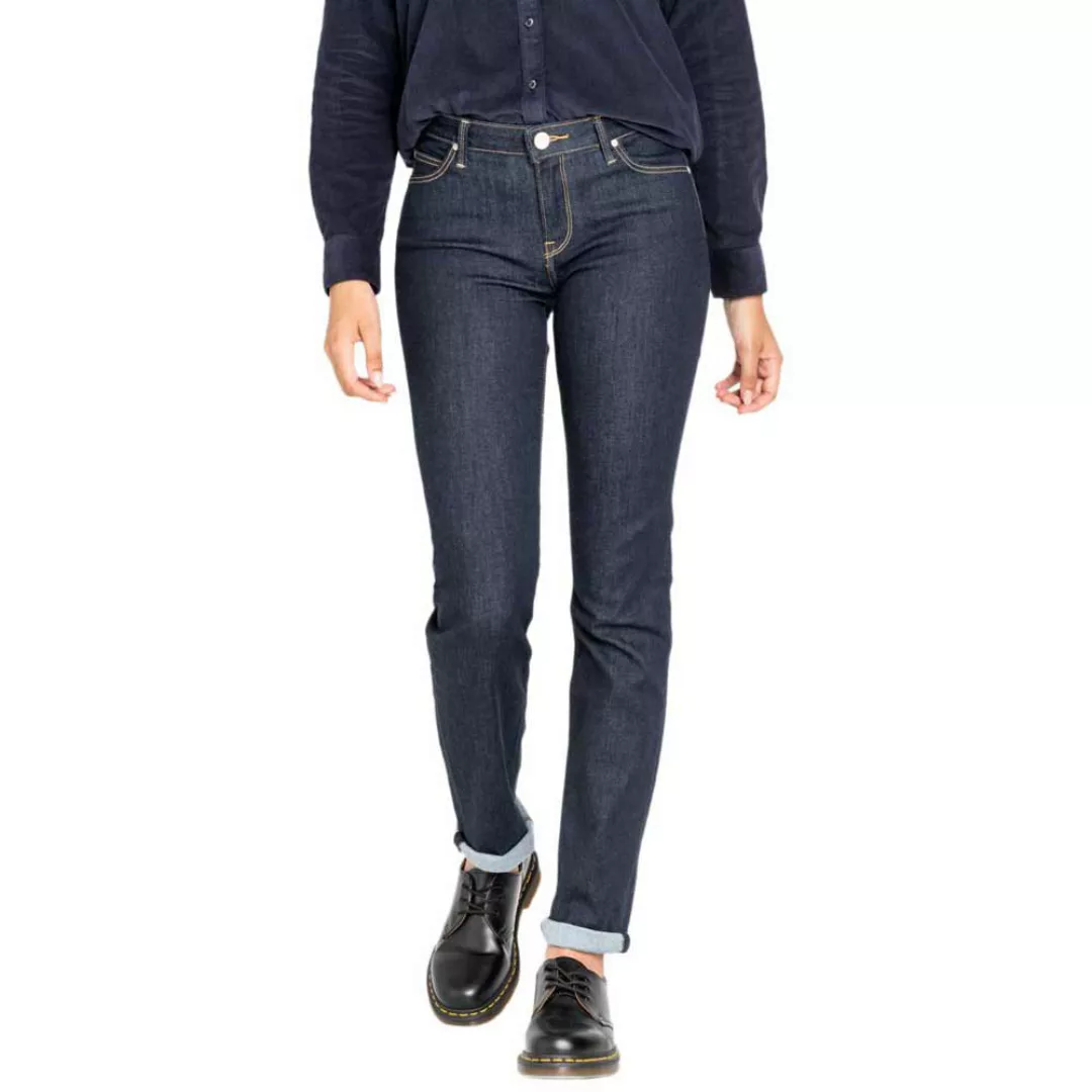 Lee Damen Jeans Jeanshose Denim Marion - Straight Fit - Blau - Rinse günstig online kaufen