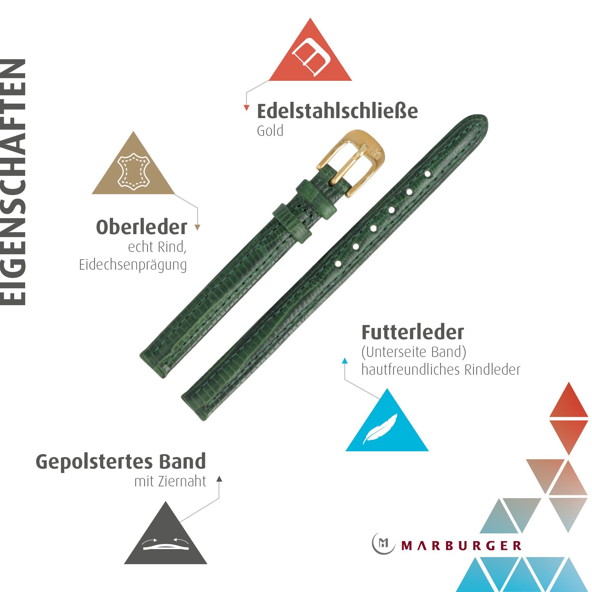 MARBURGER Uhrenarmband 8mm Leder günstig online kaufen