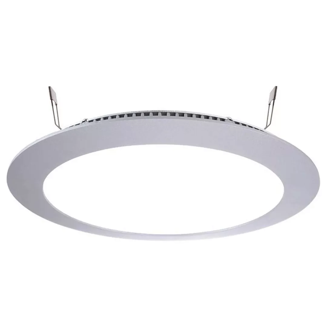 Schlichte LED Deckeneinbauleuchte Ø235mm silber 4000K neutralweiß günstig online kaufen