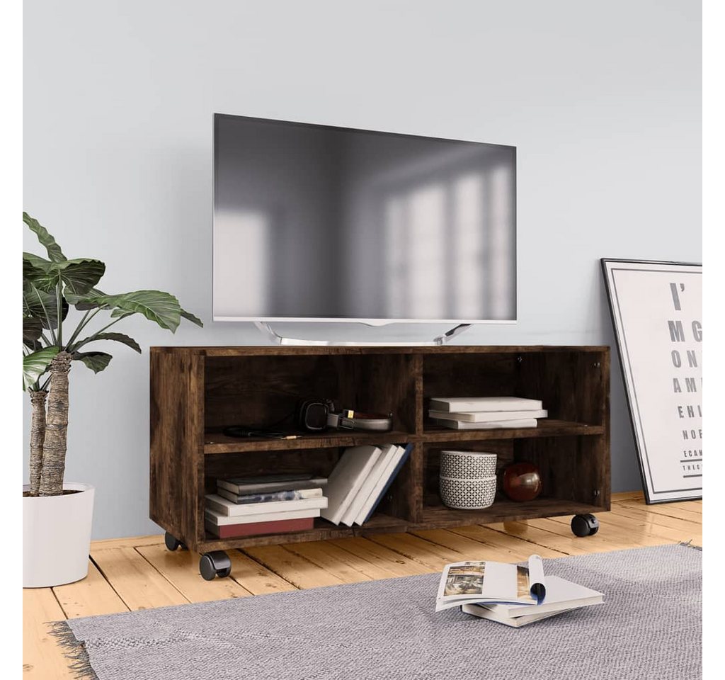 vidaXL TV-Schrank TV-Schrank mit Rollen Räuchereiche 90x35x35 cm Spanplatte günstig online kaufen