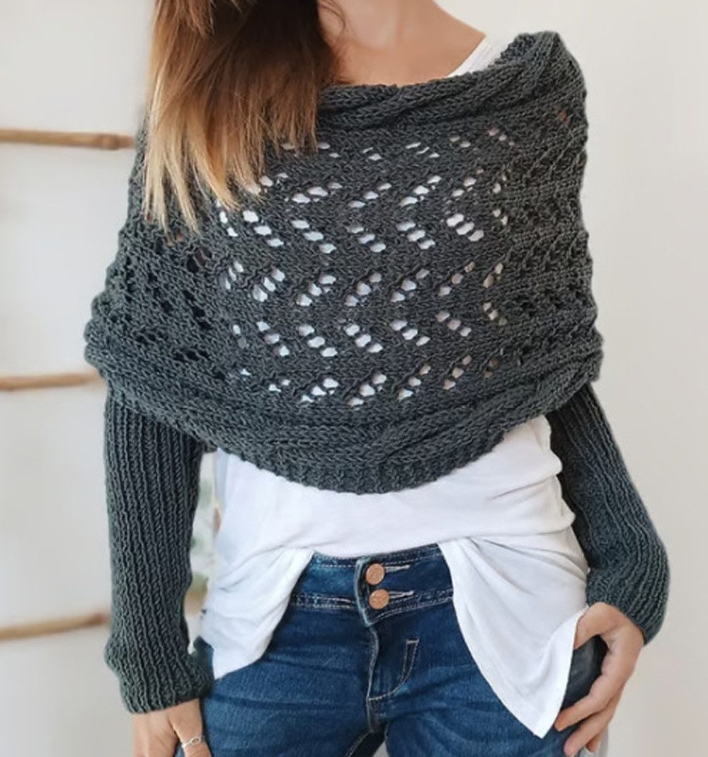 Coonoor Cape Strickschal mit Ärmeln Modischer günstig online kaufen