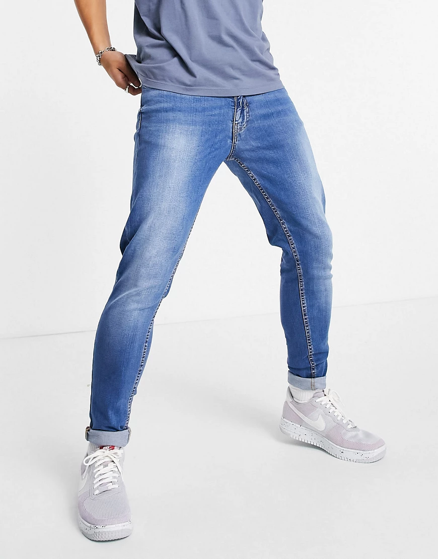 Don't Think Twice – Eng geschnittene Jeans in Mittelblau günstig online kaufen