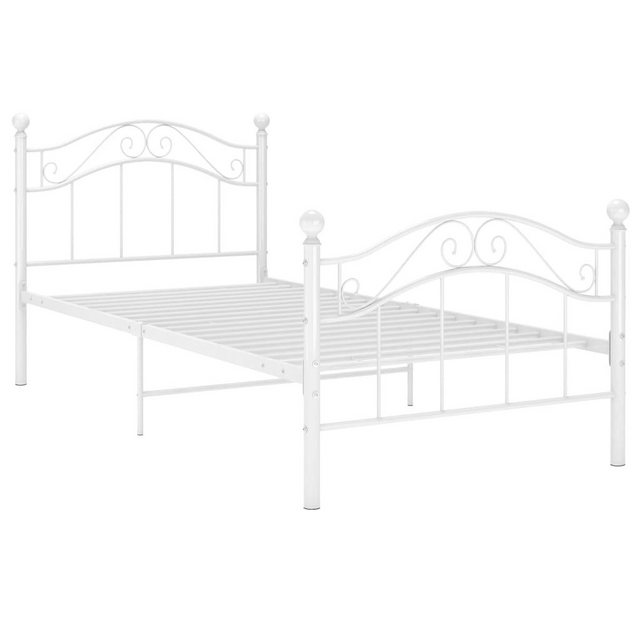 furnicato Bettgestell Bett Weiß Metall 100x200 cm (1-tlg) günstig online kaufen