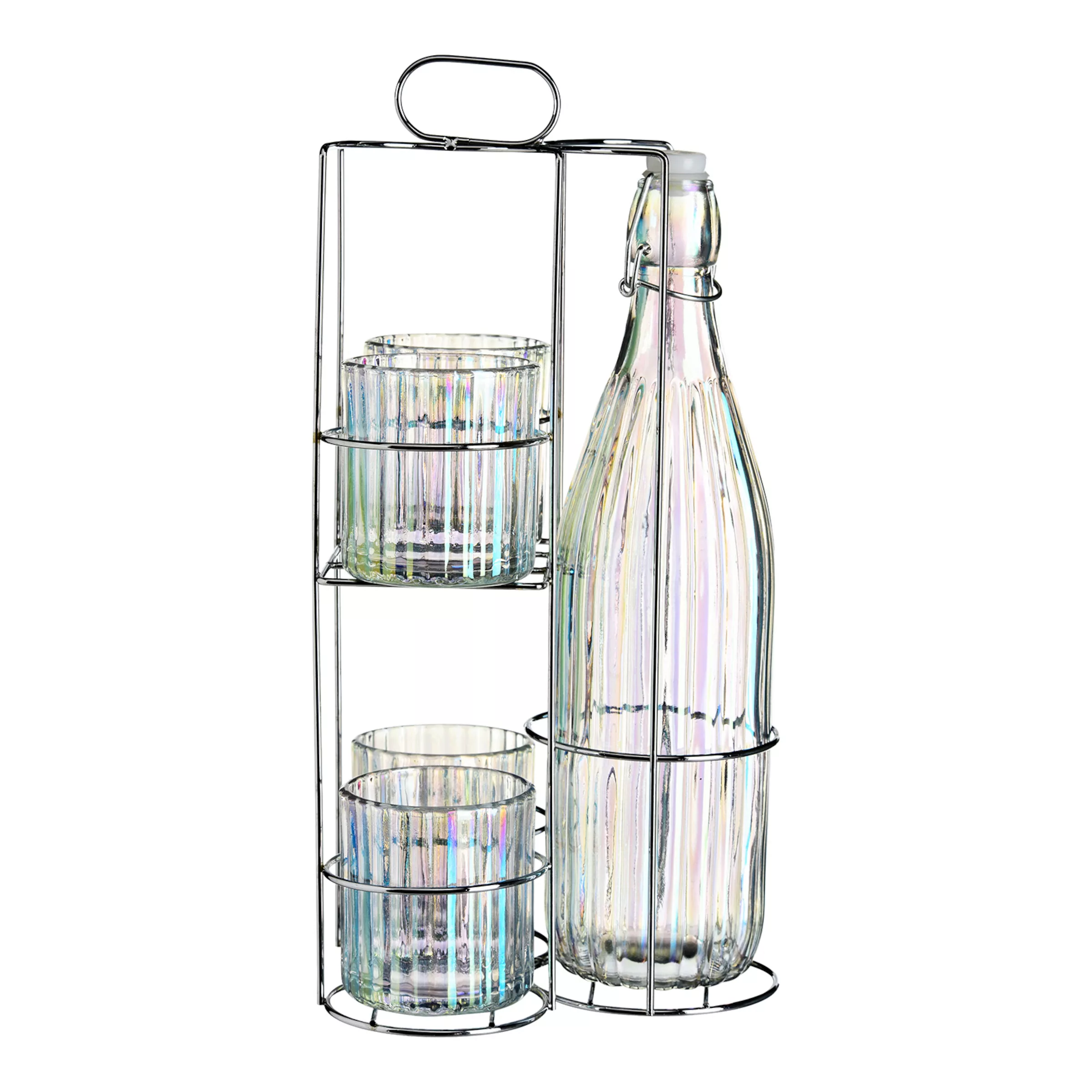 Glasset mit Trinkflasche u. Stä, pastell günstig online kaufen
