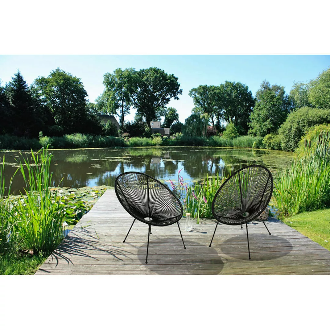 Relaxsessel Garten 2er Set GARDA-120 in schwarz günstig online kaufen