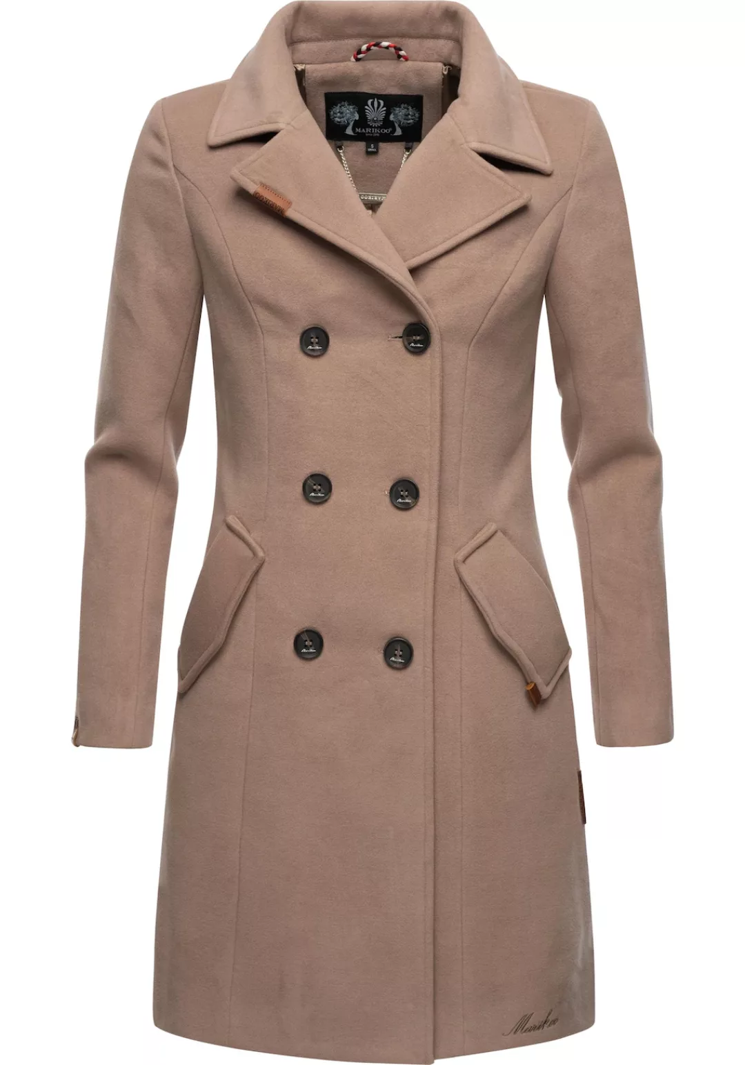 Marikoo Wollmantel "Nanakoo", edler Damen Trenchcoat in Woll-Optik günstig online kaufen