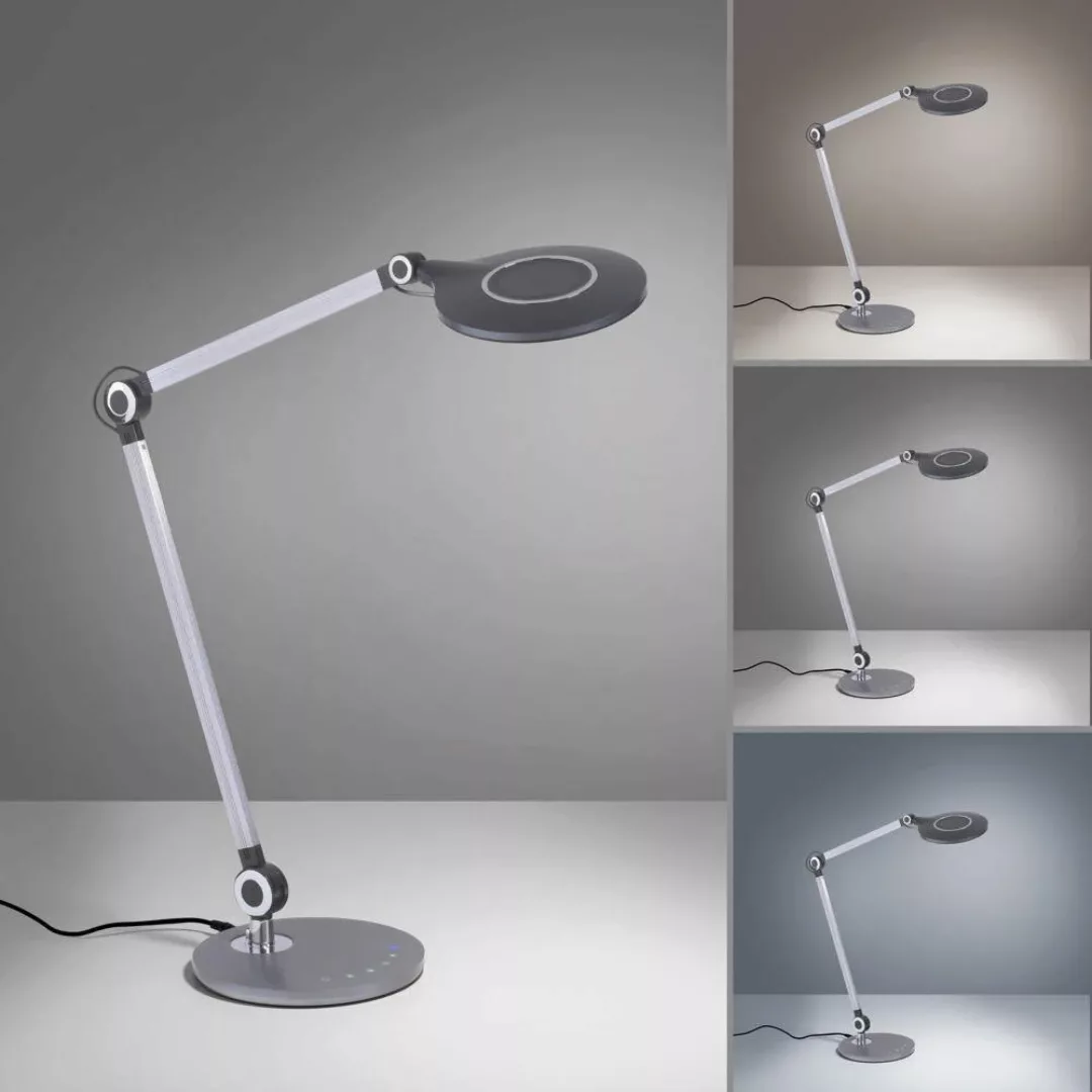 LED-Schreibtischleuchte Niklas schwarz Höhe 103cm günstig online kaufen