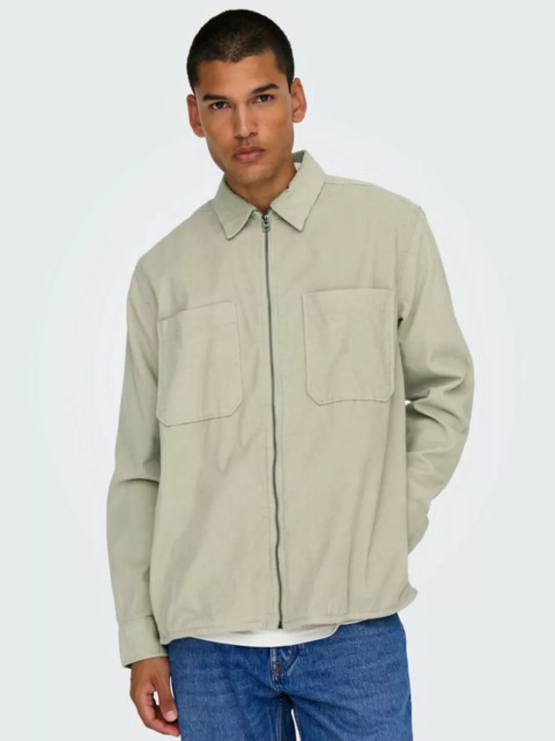 ONLY & SONS Langarmhemd ONSALP 14W RLX 2PKT WASHD CORD LS ZIP günstig online kaufen