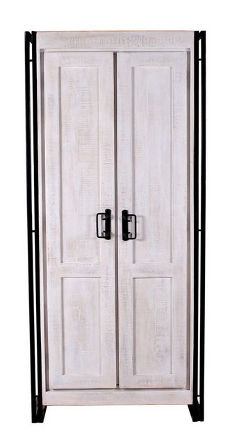 dynamic24 Garderobenschrank Garderobenschrank WHITE PANAMA Mangoholz weiss günstig online kaufen
