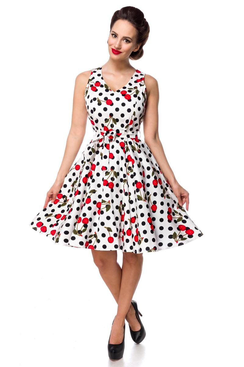 Retro Swingkleid Polka Dots und Kirschen-Motiv günstig online kaufen