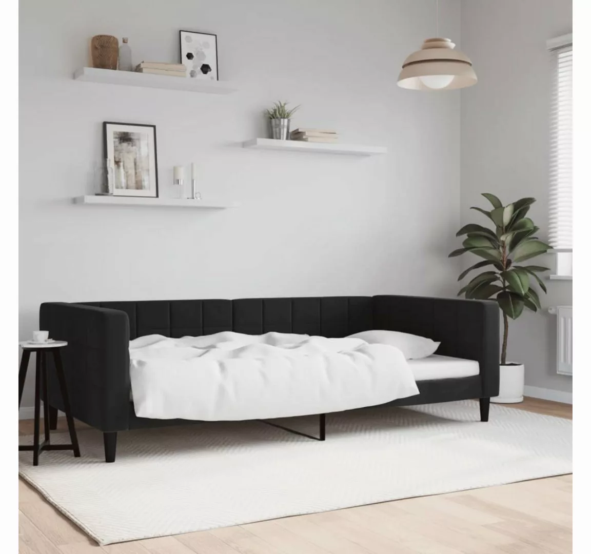 vidaXL Gästebett Tagesbett Schwarz 100x200 cm Samt Gästebett Gästecouch Gäs günstig online kaufen