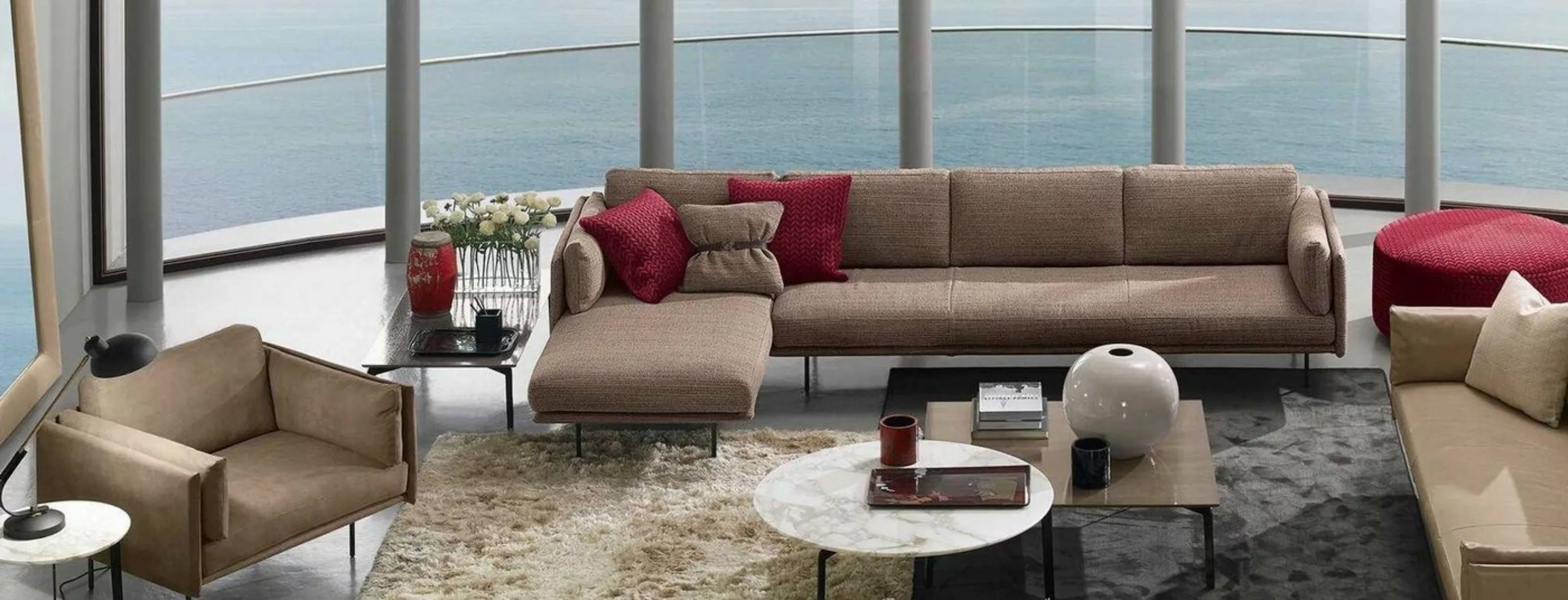 Xlmoebel Ecksofa Braun Eckcouch in L-Form mit modernem Design und textiler günstig online kaufen