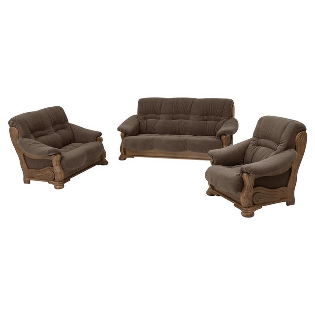 58 aufm Kessel Sofa 3-Sitzer Katlin Bezug Flockstoff Eiche rustikal P43 / b günstig online kaufen