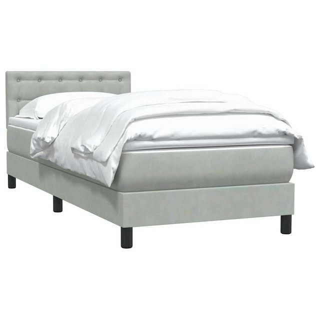 vidaXL Bett Boxspringbett mit Matratze Hellgrau 80x210 cm Samt günstig online kaufen