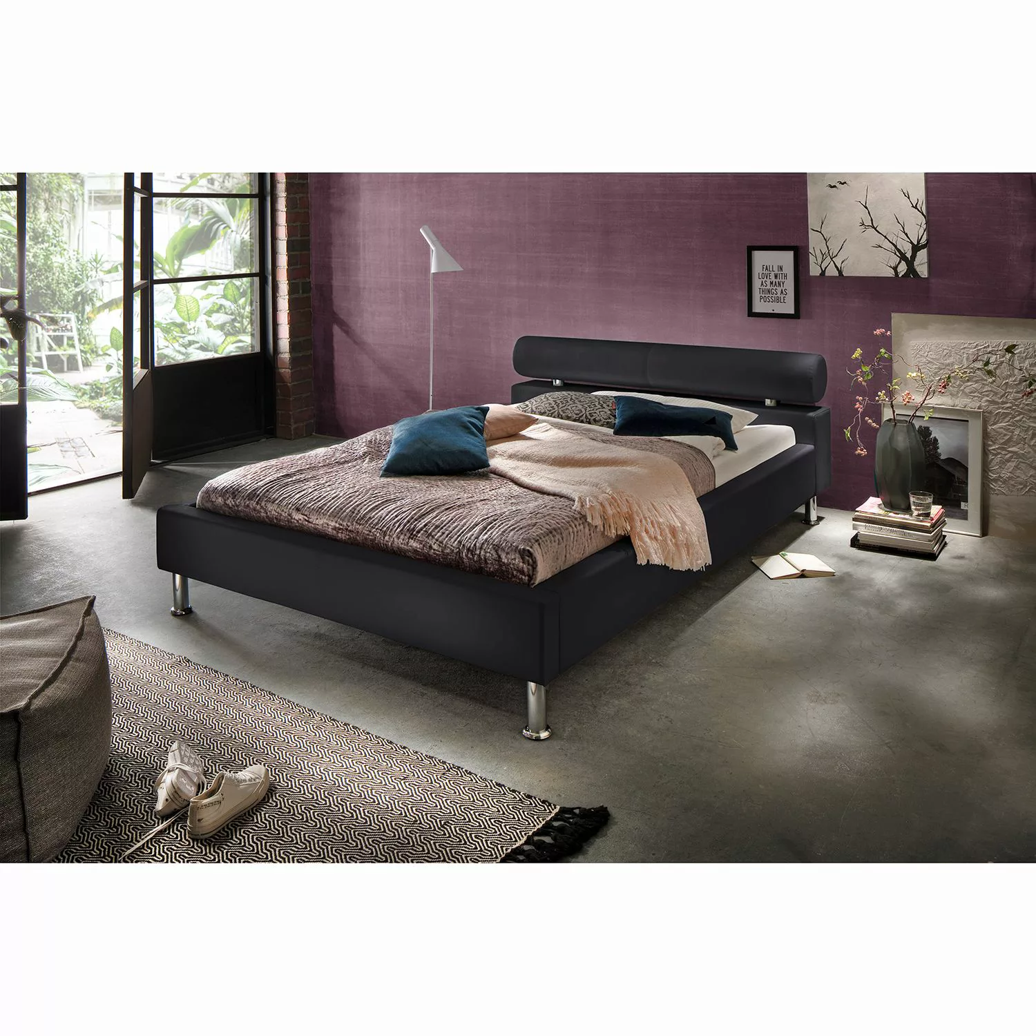 Polsterbett - schwarz - 136 cm - 73 cm - 229 cm - Betten > Einzelbetten - M günstig online kaufen