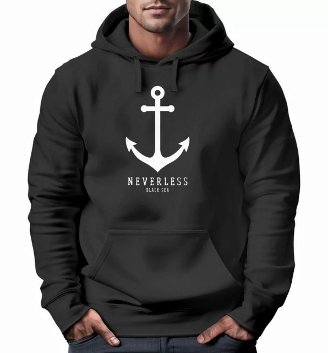 Neverless Hoodie Hoodie Herren Anker Nautical Sailor Segeln Kapuzen-Pullove günstig online kaufen