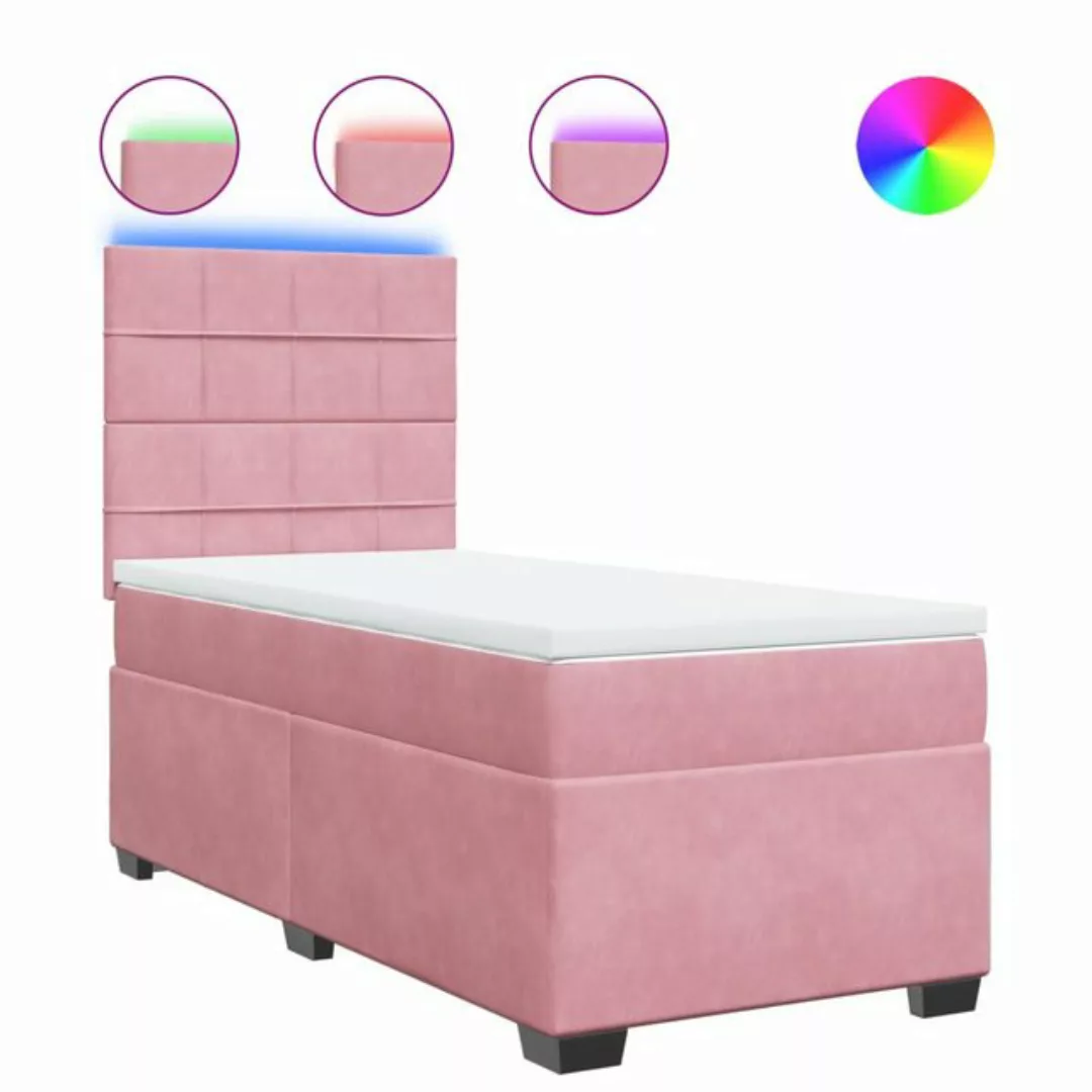 vidaXL Bett Boxspringbett mit Matratze Rosa 80x200 cm Samt günstig online kaufen