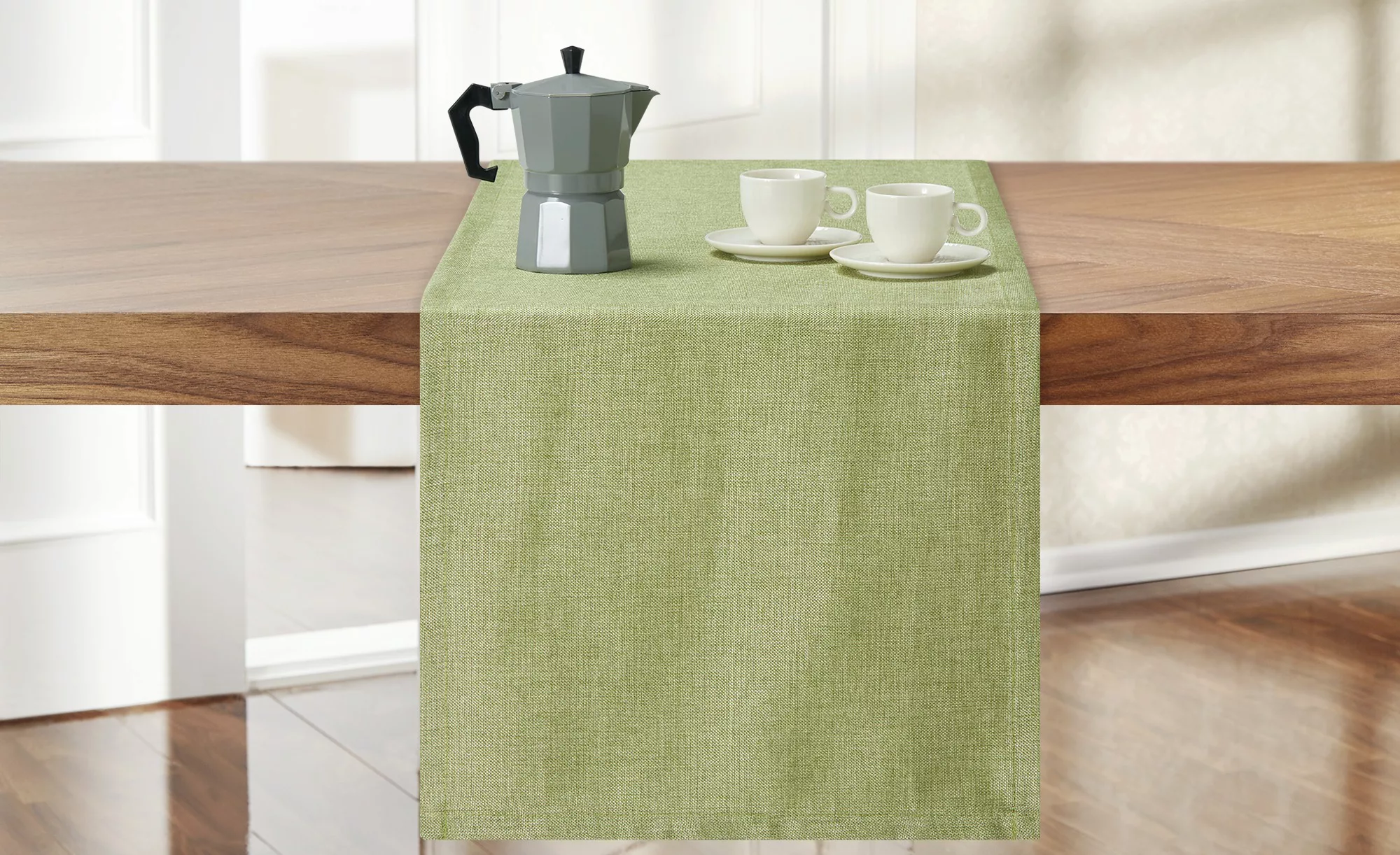 Tischläufer  Burner - grün - 100% Polyester - 40 cm - Sconto günstig online kaufen