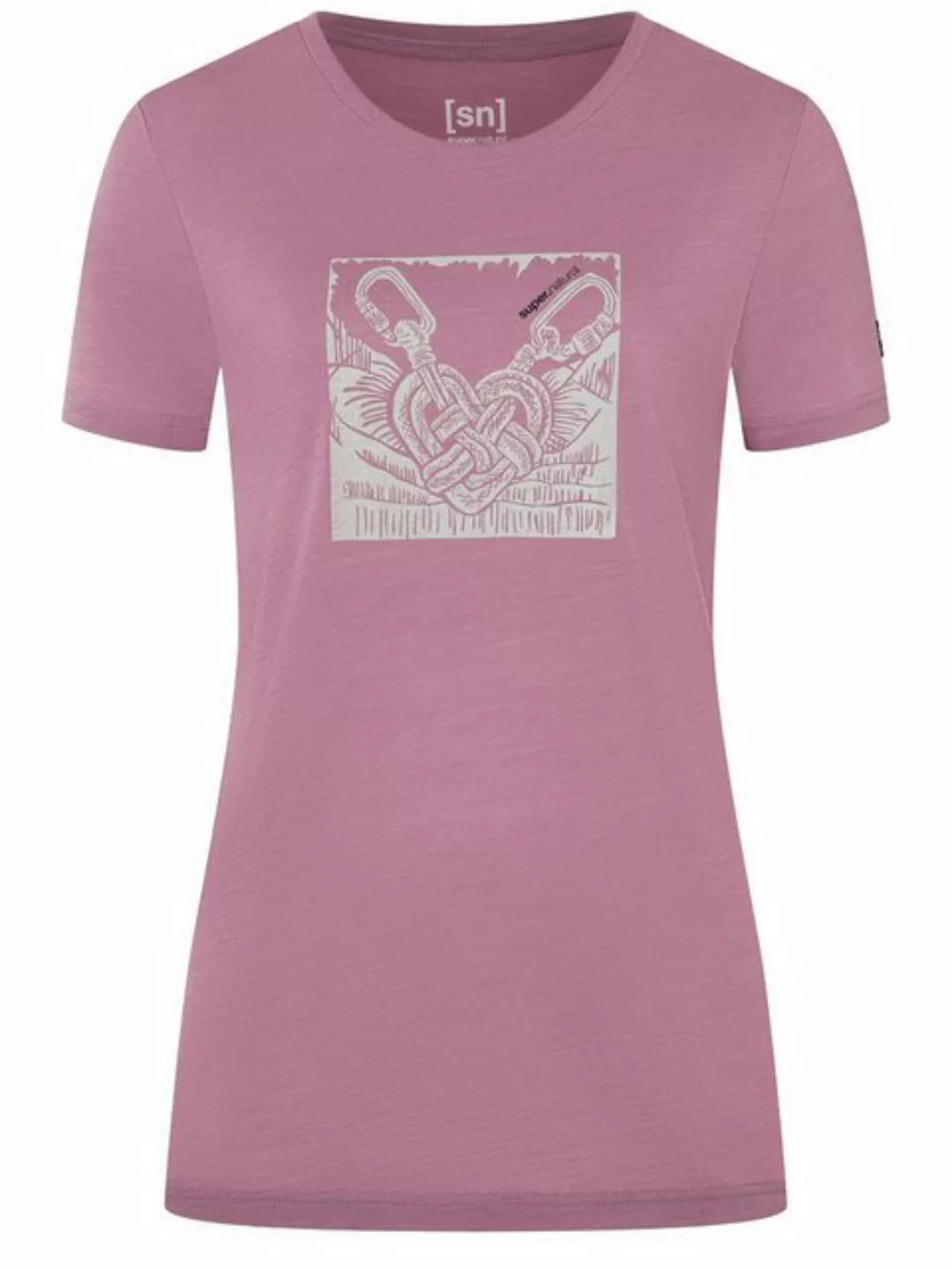 SUPER.NATURAL T-Shirt für Damen, Merino TIED BY HEART Herz Motiv, aktiv, ca günstig online kaufen