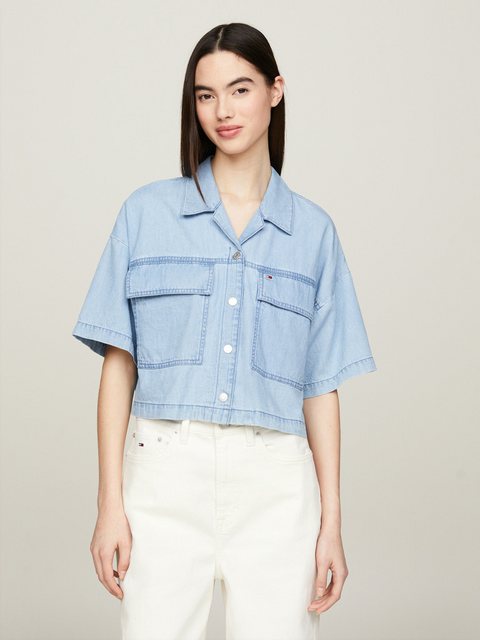 Tommy Jeans Klassische Bluse TJW CHAMBRAY BLOUSE mit Tommy Jeans Logo günstig online kaufen