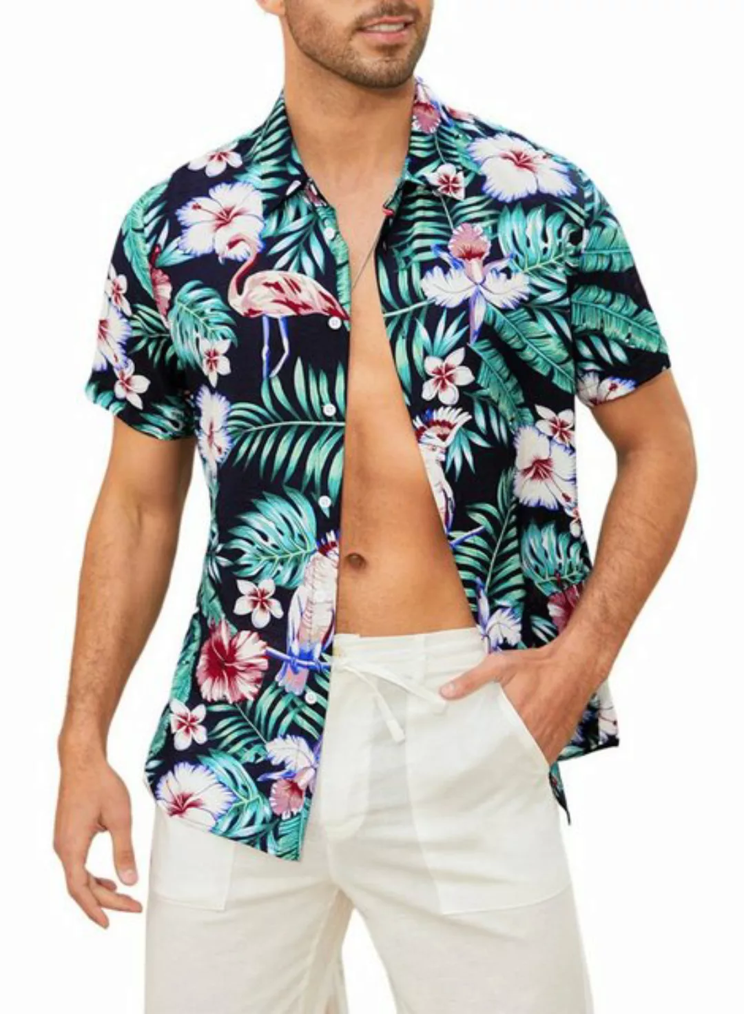 JMIERR Hawaiihemd Männer Funky Hawaiihemd Herren Kurzarm Lässig Hawaii-Prin günstig online kaufen