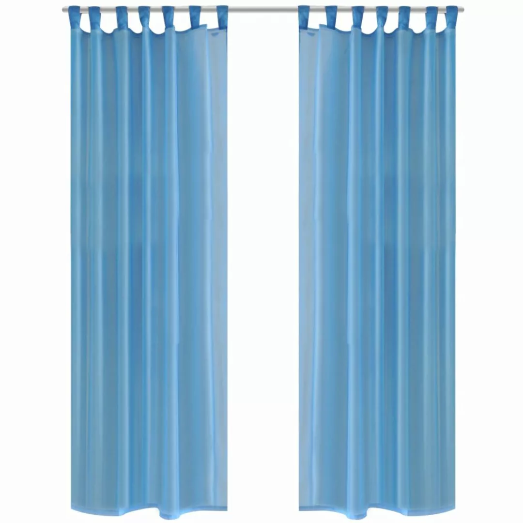 2 X Transparente Gardine Fertiggardine 140 X 245 Cm Türkis günstig online kaufen