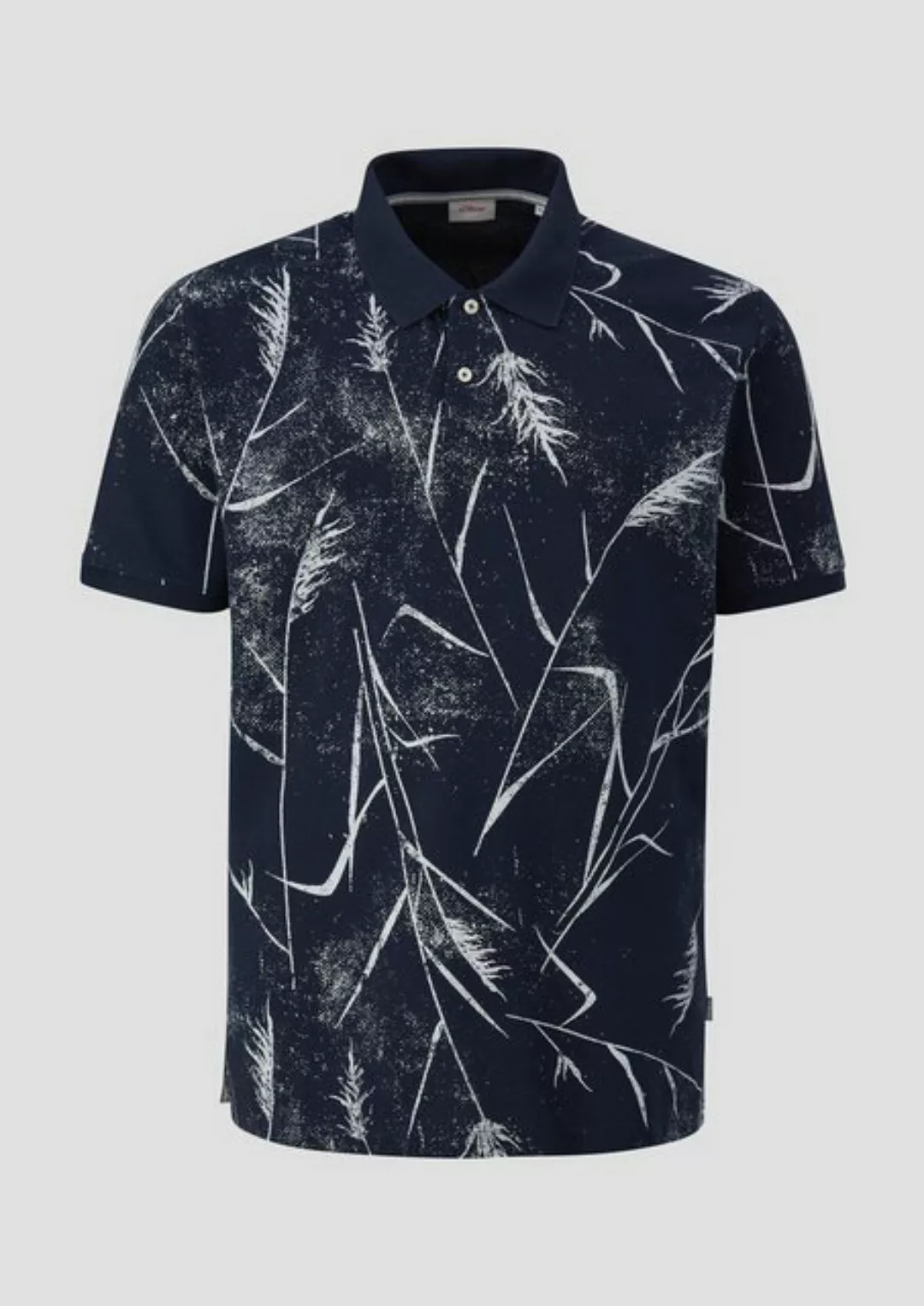 s.Oliver Kurzarmshirt Poloshirt mit All-over-Print günstig online kaufen