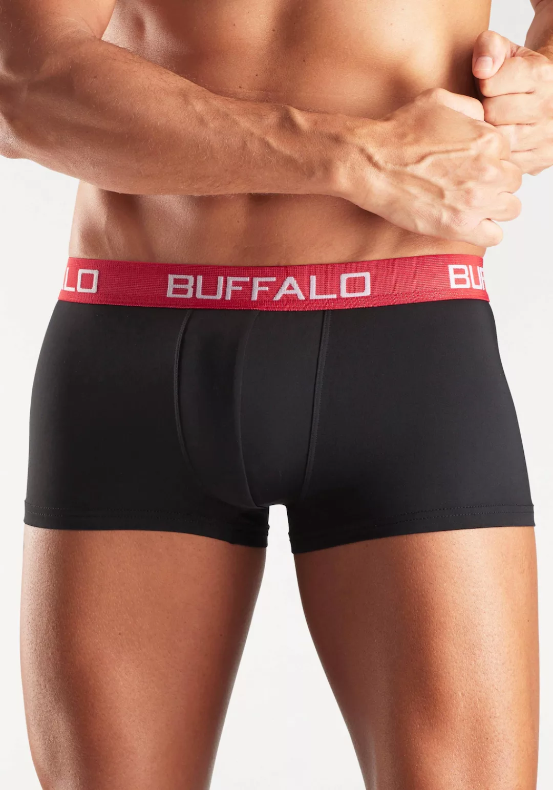 Buffalo Boxershorts, (Packung, 4 St.), in Hipster-Form mit Kontrastbund günstig online kaufen