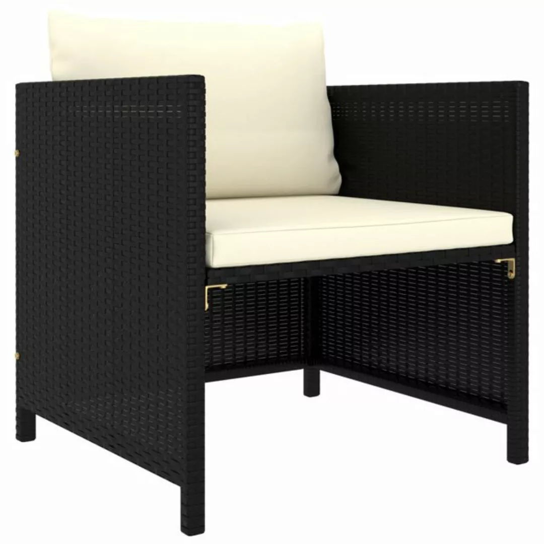 Gartensofa Mit Kissen Schwarz Poly Rattan günstig online kaufen